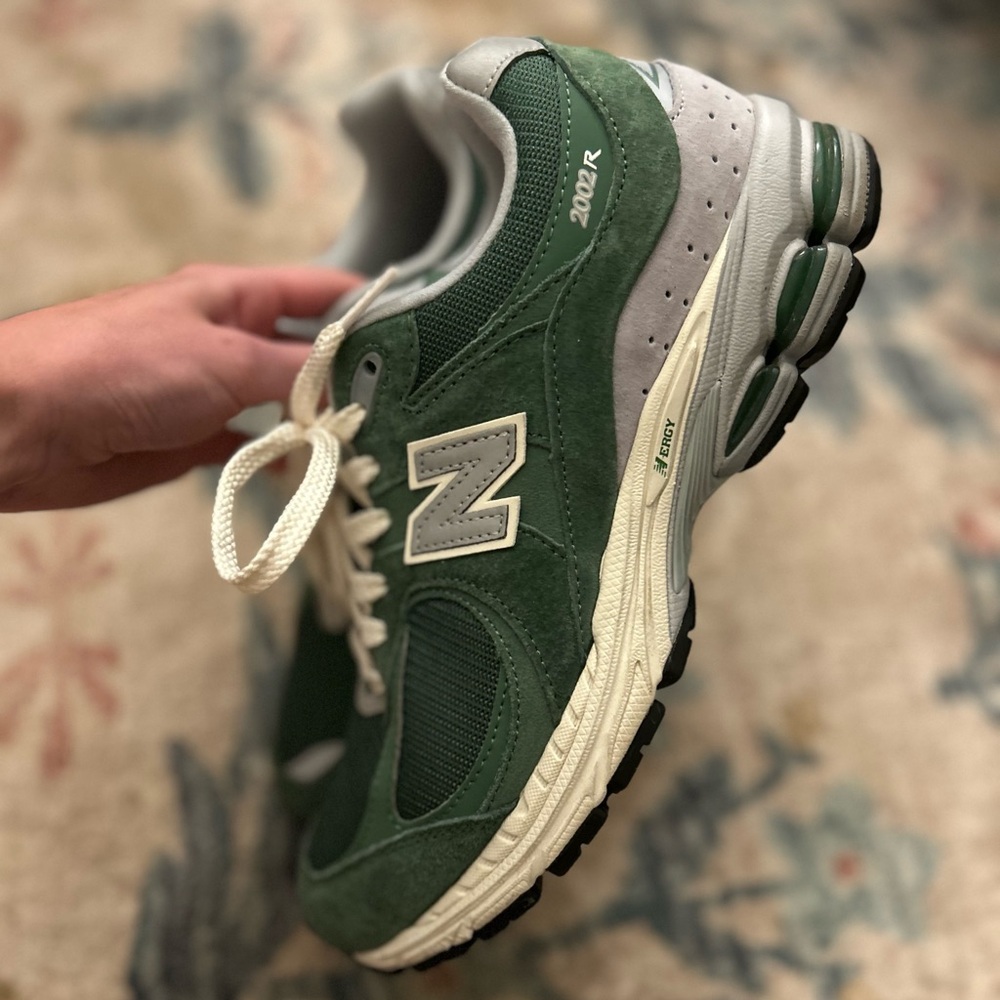 New Balance 2002R Green and Gray Athletic Shoes